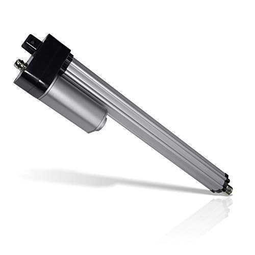12V Waterproof (450 lbs. / 4 in.) Linear Actuator |IP68M/IP69K Protection for Industrial, Solar Usage | Brushed DC Electric Motor and Stainless-Steel Stroke Rod | Model PA-10-4-450-N-12VDC