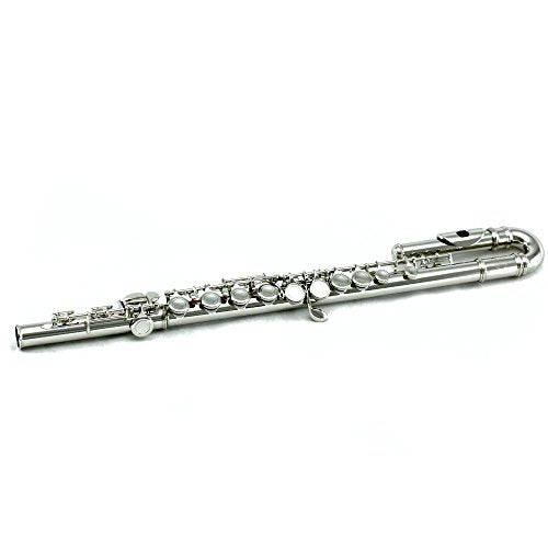 Sky C Flute with Lightweight Case, Cleaning Rod, Cloth, Joint Grease and Screw Driver -  Curved Silver