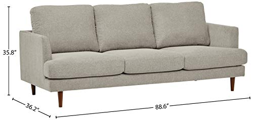 Rivet Goodwin Modern Sofa, 88.6"W, Light Grey