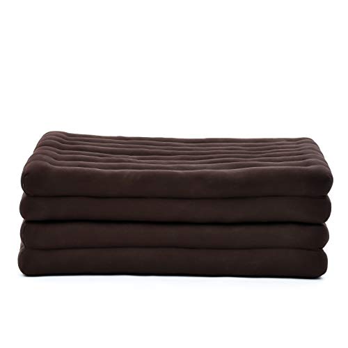 LEEWADEE Trifold Mattress Standard – Comfortable Thai Massage Pad, Foldable Floor Mattress Filled with Eco-Friendly Kapok, Perfect to Use as a Sleeping Mat 79 x 28 inches, Brown