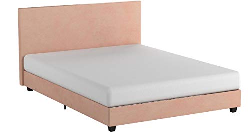 DHP Carley Upholstered Bed, Queen, Pink