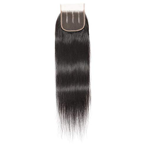 10a Grade Panse Hair Peruvian Straight Human Hair 4 Bundles with Three Part 4x4 Swiss Lace Closure 100% Unprocessed Virgin Hair Extensions 1b Black Color for Women (22 22 24 26+18)