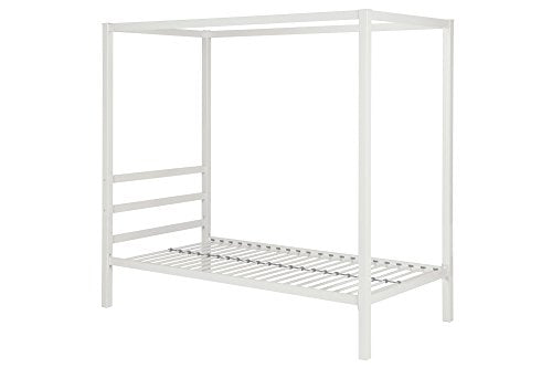 DHP Modern Metal Canopy Bed, Twin, White