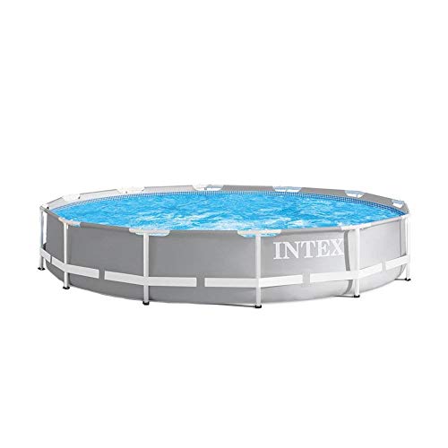 Intex 26710EH Prism 12ft x 30in Prism Frame Outdoor Above Ground Round Swimming Pool with Easy Set-Up & Fits up to 6 People (Filter Pump Not Included)