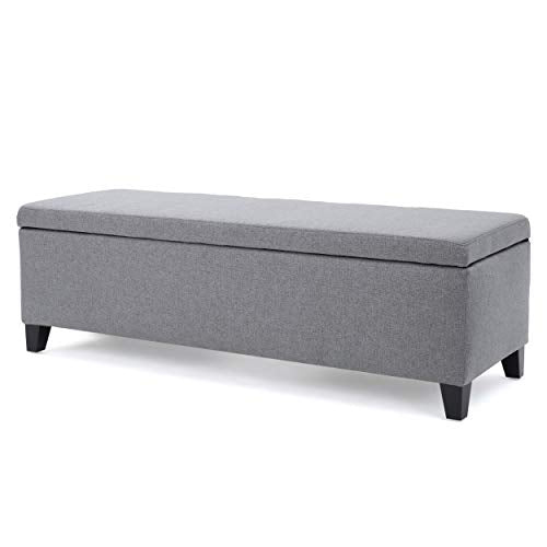 Christopher Knight Home Cleo Fabric Storage Ottoman, Grey