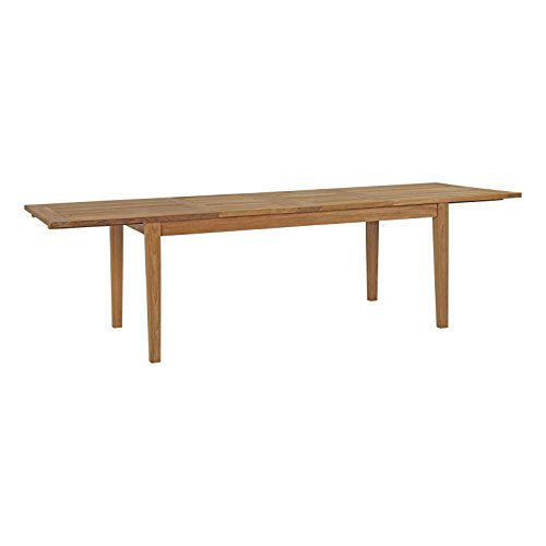 Modway EEI-2714-NAT Marina Premium Grade A Teak Wood Outdoor Patio Extendable, Dining Table, Natural
