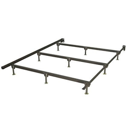 Glideaway Premium Heavy Duty Bed Frame 9-Leg w/ Center Support for Box Spring and Mattress Sets, USA Made, Queen Size