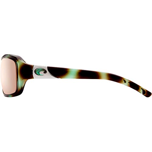 Costa Del Mar Women's Isabela Sunglasses, Shiny Seagrass/Silver Mirror-580P, 64 mm