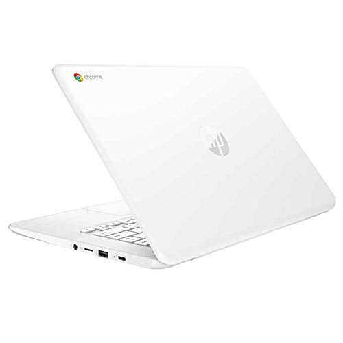 Latest_HP 14" Chromebook FHD (No Touch), Intel Celeron, 4GB RAM, 32GB Internal + 32GB External Storage, Chrome OS, Wireless Mouse & Sleeve Included (White)