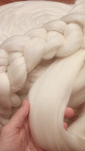 Shep's Natural White Merino Wool Top Roving Fiber Spinning, Felting Crafts USA (8lb)