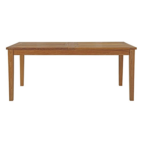 Modway EEI-2714-NAT Marina Premium Grade A Teak Wood Outdoor Patio Extendable, Dining Table, Natural