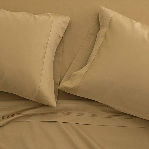 1000 Thread Count Bed Sheet Sets Luxurious 100% Egyptian Cotton Deep Pocket Sheets Queen Size Gold