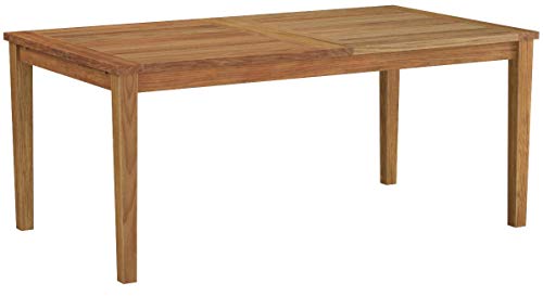 Modway EEI-2714-NAT Marina Premium Grade A Teak Wood Outdoor Patio Extendable, Dining Table, Natural