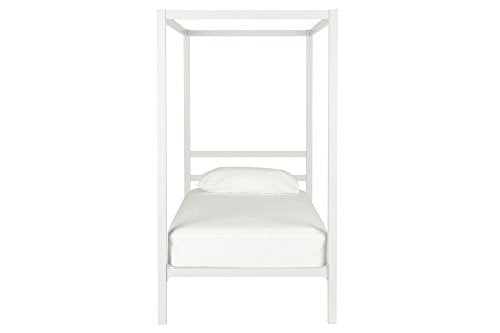 DHP Modern Metal Canopy Bed, Twin, White