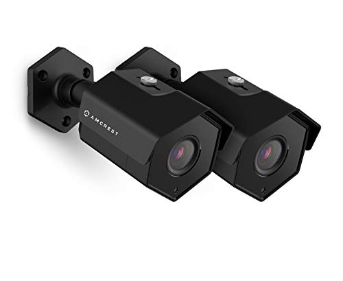 2-Pack Amcrest UltraHD 5MP Outdoor POE Camera, Bullet IP Security Camera, Outdoor IP67 Waterproof, 104° Viewing Angle, MicroSD Recording, 98ft Night Vision, 5-Megapixel, 2PACK-IP5M-1173EB (Black)