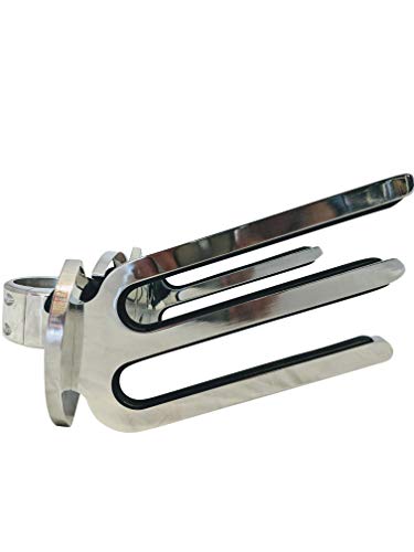 Krypt Bat Wakeboard Tower Boat Board Racks - Full Size Rack, Fits Round Tubing Tower, Polished 6061 Alumimum, Adjustable Swivel Base, Clamp Sizes: 1 1/4", 1 1/2", 1 5/8", 1 3/4", 1 7/8", 2" (1 5/8")