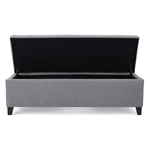 Christopher Knight Home Cleo Fabric Storage Ottoman, Grey