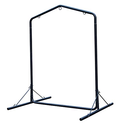 Lazy Daze Hammocks Deluxe Hammock Swing Chair Steel Stand with Heavy Duty Coated Frame, Capacity 450 Pounds, Black