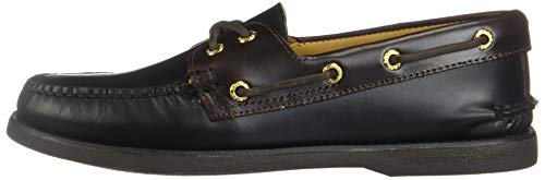 Sperry Men's Gold Cup Authentic Original 2-Eye Boat Shoe, Black/Amaretto, 8.5 W US