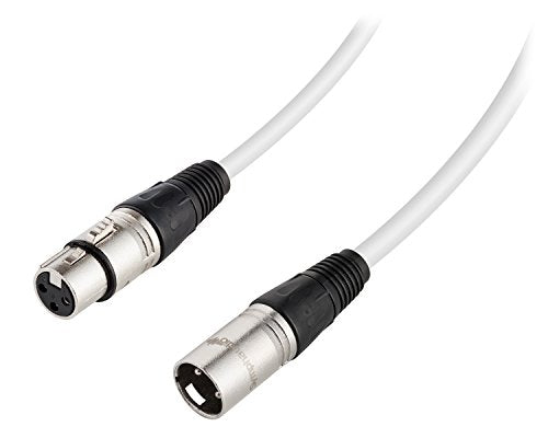 Aurum Cables XLR Microphone Cable | 3 Feet | 2 Pack | White | 3-Pin Male to 3-Pin Female XLR Connector - Silver Plated Copper Wire Professional Audio Cable