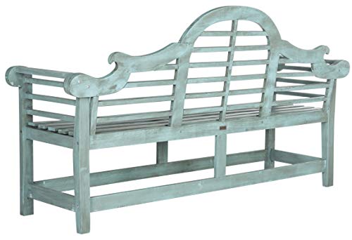 Safavieh Outdoor Collection Khara Bench, Beach House Blue