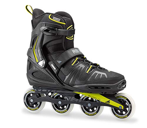 Rollerblade RB XL Men's Adult Fitness Inline Skate, Black and Lime, High Performance Inline Skates, 17.5