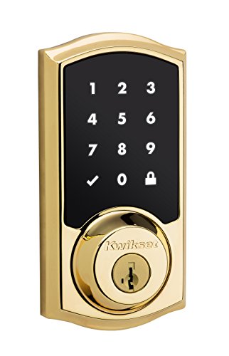 Kwikset 99150-001 SmartCode 915 Touchscreen Electronic UL Deadbolt with Smart Key, Polished Brass