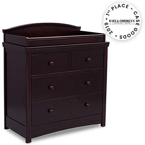 Simmons Kids SlumberTime Emma 4 Drawer Dresser with Changing Top, Black Espresso