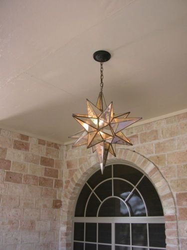 Large Glass Star Pendant Lights (18 Inch, Mirror)