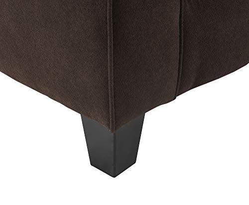 Serta Copenhagen Sofa Couch for Two People, Pillowed Back Cushions and Rounded Arms, Durable Modern Upholstered Fabric, 61" Loveseat, Dark Brown