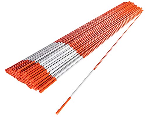 72" Driveway Markers, Snow Stakes, Plow Stakes, Orange Reflective Fiberglass 6' (400)