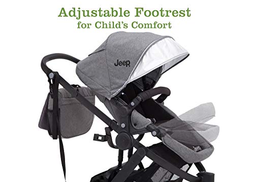 Jogging Stroller | All Terrain Baby Jogger | Sport Utility | JPMA Safety Certified | J is for Jeep Brand | Grey on Black Frame