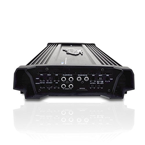 Lanzar Amplifier Car Audio, 4,000 Watt, 6 Channel, 2 Ohm, Bridgeable 4 Ohm, MOSFET, RCA Input, Bass Boost, Mobile Audio, Amplifier for Car Speakers, Car Electronics, Wireless Bluetooth