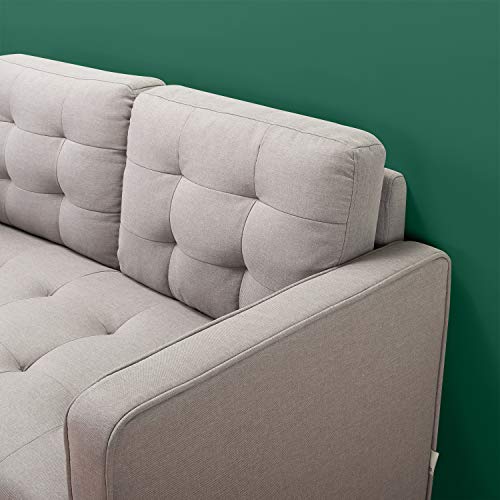 Zinus Benton Mid-Century Upholstered 52.8 Inch Sofa Couch / Loveseat, Stone Grey Weave