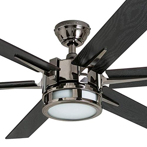 Honeywell Ceiling Fans 51035-01Kaliza Modern LED Ceiling Fan with Remote Control, 6 Blade Large 56", Gun Metal 52" (Renewed)