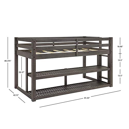 Better Homes and Gardens Greer Twin Loft Storage Bed with Spacious Storage Shelve (Twin, Slate)