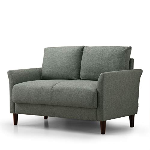 Zinus Jackie Classic Upholstered 53.5 Inch Sofa Couch / Loveseat, Grey Hint Green