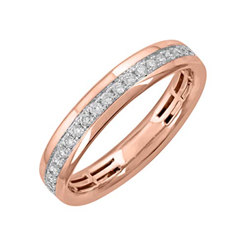 1/4 Carat Diamond Wedding Band Ring in 10K White Gold (Ring Size 8.75)