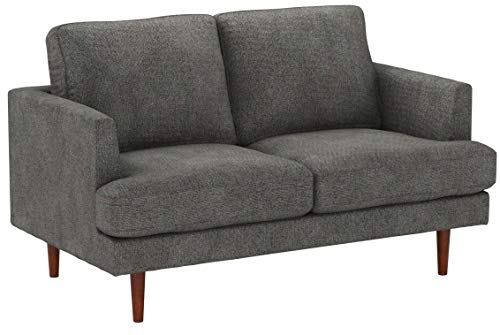 Rivet Goodwin Modern Loveseat Sofa, 61.8"W, Charcoal Grey