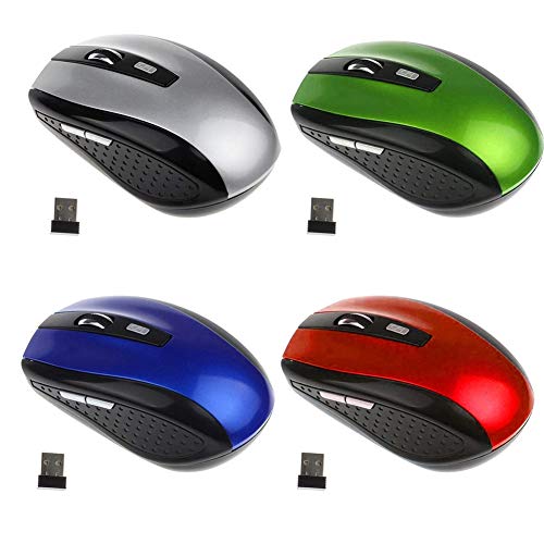 2.4G Wireless Gaming Mouse, Ergonomic Cordless Mouse 1200DPI Optical with USB Receiver Mice for PC Laptop Green