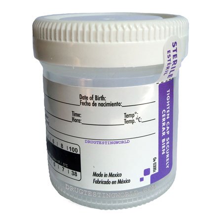 Lab-Grade - 90 mL Sterile Collection Cup, temp strip, wide 3oz – specimen container
