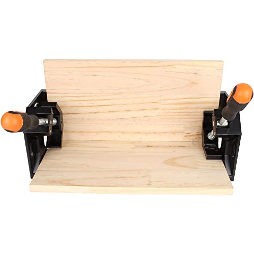 2 Pack Corner Clamp 90 Degree Right Angle Clamps Aluminum Alloy Quick Release Right Corner Clamp Adjustable Swing Jaw Clamping Tool & Frame Bench Vise Tool for Woodworking, Framing, Welding, Drilling