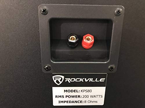 (2) Rockville KPS80 8" Karaoke Vocal Speakers+Bluetooth Amplifier Mixer+(2) Mics