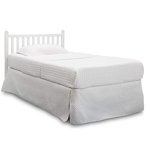 Delta Children Emery Mini Convertible Baby Crib with Mattress, Bianca White