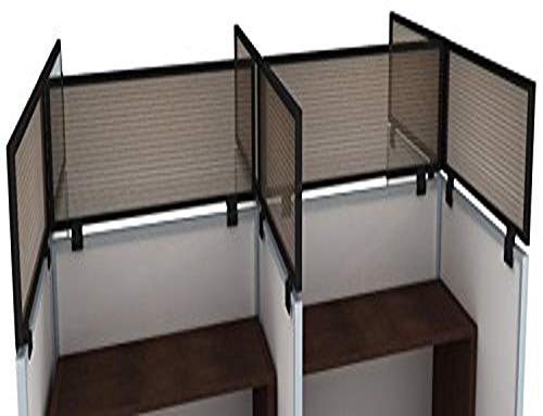 12" Polycarbonate Cubicle Mounted Privacy Panel with Small Brackets