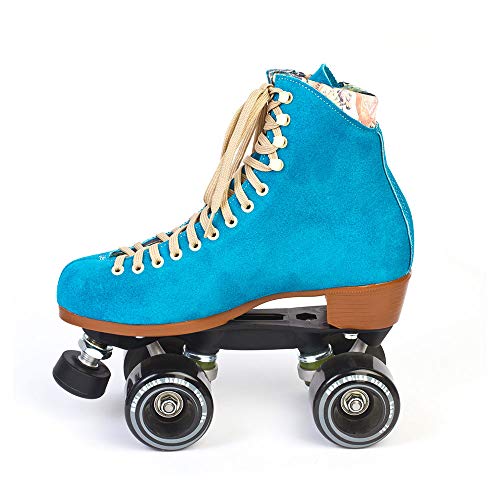 Moxi Skates - Lolly - Fashionable Womens Quad Roller Skate | Pool Blue | Size 4
