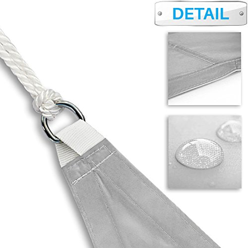 Patio Paradise 13' x 18' x 22.2' Ft 260 GSM Waterproof Sun Shade Sail-Light Grey Triangle UV Block Durable Awning Canopy Outdoor Garden Backyard