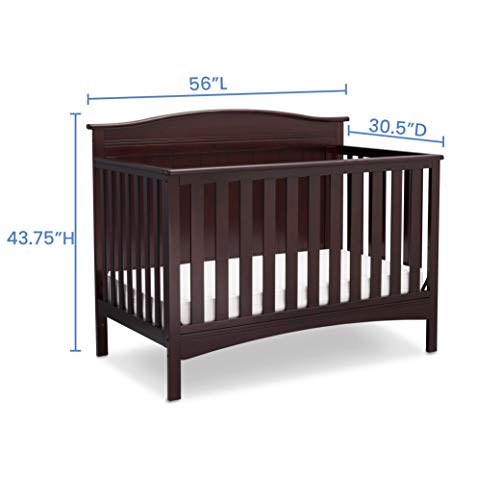 Delta Children Bennett 4-in-1 Convertible Baby Crib, Dark Chocolate