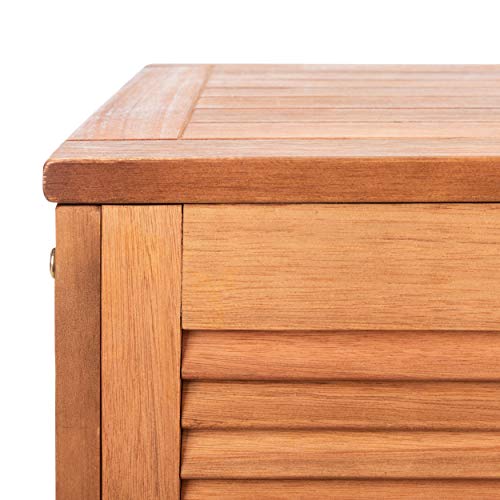 Safavieh PAT7038A Outdoor Collection Elina Teak 47.2" Cushion Deck Box, Natural