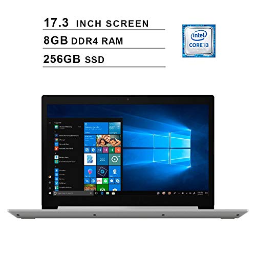 Lenovo 2020 Newest L340-17 17.3 Inch HD Laptop (8th Gen Intel Dual Core i3-8345U up to 3.90 GHz, 8GB DDR4 RAM, 256GB SSD, Bluetooth, DVD, WiFi, Windows 10) (Gray)